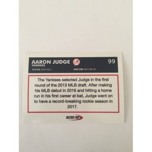 Aaron Judge ACEO 1982 Topps Style Rookie Card New York Yankees (MISC1) - Picture 2 of 2
